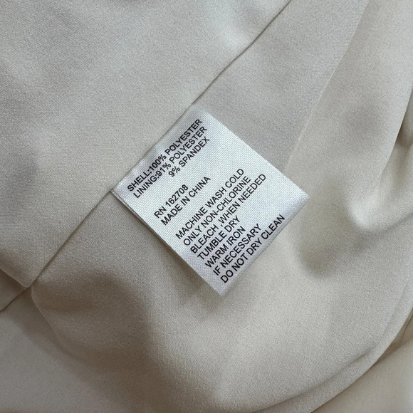 LDT Dress Womens Size 14 Romantic Ruffle Long Sleeve Collared Tie Shift Cream. - Picture 10 of 10